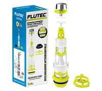Descargador para Cisterna Universal Pulsador Interrumpible FLUTEC con Base Recambio Compatible Roca y goma de asiento
