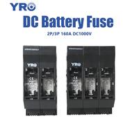 Desconector de fusible de batería 2P 3P 160A DC1000V Solar PV tipo cuchillo Base de fusible portafusibles montaje en Panel NH00 Only Fuse Holder 2P