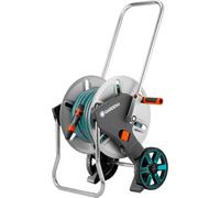 Desenrollador de manguera metálico con ruedas CLEVERROLL M, con manguera de 25 metros, marca GARDENA, modelo 8543-26