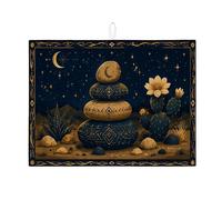 Desert Stone - Tapetes de secado de platos para cocina, color azul oscuro, rústico, absorbente, tapete escurridor de platos, almohadilla de secado de microfibra bohemia nocturna para cafetería, 18 x
