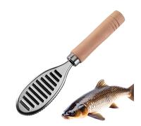 Desescamador de Pescado Accesorio de Acero Inoxidable con Mango de Madera