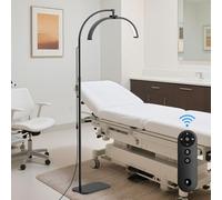 DESGNT Lámpara para pestañas,LED lámpara Media Luna para Extensiones de pestañas, 22" 35w, 3 temperaturas de Color, Cabezal Giratorio 360° con Soporte para teléfono móvil.
