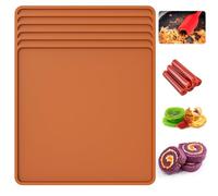 Deshidratador de silicona, hojas de silicona, alfombrilla para hornear con borde, 35 x 35 cm, hojas de deshidratador de silicona, antiadherente, lámina de silicona para horno, para frutas, carne,