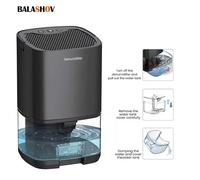 Deshumidificador de aire portátil, máquina absorbente de humedad silenciosa, secador de aire para el hogar, dormitorio, oficina, cocina, desodorante, enchufe UE/EE. UU. Negro