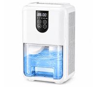 Deshumidificador de baño de 1800 ml de capacidad, silencioso, apagado automático y descongelación, temporizador, 7 colores LED, removedor de humedad portátil para casa y condensación