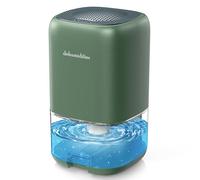 Deshumidificador Eléctrico 1000ML, Deshumidificadores de Humedad, Silencioso Bajo Consumo Apagado Automático con Luces de LED Colores, Portátil para Dormitorio, Baño, Armario (Verde)