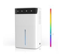 Deshumidificador Eléctrico 2.6L, Silencioso para Hogar, Sótano, Baño y Dormitorio hasta 32 m², con Luz RGB, Apagado Automático y Modo Noche, Bajo Consumo