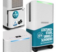 MONZANA® Deshumidificador Eléctrico 12L/día Habitaciones 15-20m² Pantalla LED Purificador Aire Temporizador 24h Ruedas Antihumedad Hogar Oficina