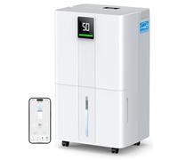 Deshumidificador Wi-Fi Energy Star 2025 más eficiente de 6000 pies cuadrados, deshumidificador de compresor inteligente máximo de 100 pintas para sótano con manguera de drenaje, humidistato