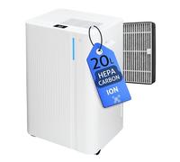 Deshumidificador y Purificador Turbionaire LEVI 20 ION Clean, 20 l/24h, Ionización, Filtro HEPA, Secado de Ropa, Silencioso 41 dB, Depósito 4.5L, Bajo Consumo, Timer, Auto-Restart