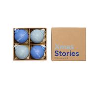 Design Letters Bola de navidad XMAS Stories Ø4 cm 4 unidades Cobalt blue-light blue