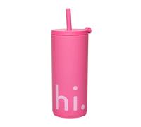 Design Letters Botella termo con pajita Travel Life 50 cl Hi-cherry pink