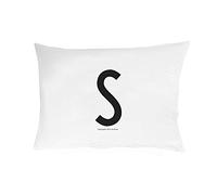 Design Letters Funda de Almohada 63x60 A-Z-S, Blanco, Small