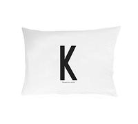 Design Letters Funda de Almohada A-Z (70X50) K, Blanco