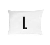 Design Letters Funda de Almohada A-Z (70X50) L, Blanco, Large