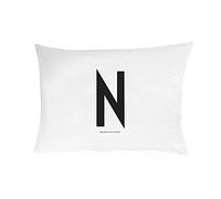 Design Letters Funda de Almohada A-Z (70X50) N, Blanco