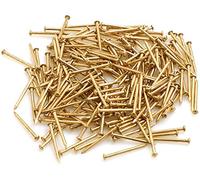Design61 Clavos de cabeza redonda, 1,2 x 15 mm, hierro chapado en latón, 50 g, aprox. 350 unidades