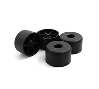 design61 Lot de 4 patins pour meubles meubles en plastique Soucoupe Canapé Fauteuil à visser Patins pour Meubles Ø 50 x H 50 mm en plastique noir