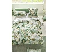 Designers Guild Funda nórdica de percal de algodón, diseño de Flores de Día Celadon, 240 x 220 cm