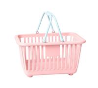 Desk Bin, Small Storage Basket, 5,12 x 6,3 pulgadas con mangos, Sturdy PP PET Contenedor, Pink Organizer with Stackable Style, Jewelry Tray for Dorm & Kitchen