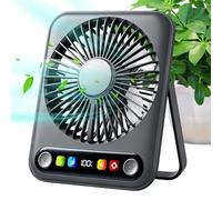 Desk Fan - Table Fan | Portable Usb Air Circulator Silent Airflow Digital Display Cooling Devices | For Home Bedroom Dorm Travel Cruise Vacation Camping Beach Outdoor