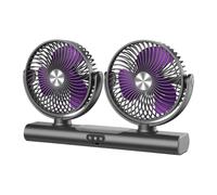 Desk Fan with LED Lights for Bedroom Ceiling Wide-Angle Double-Head