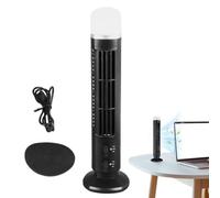 Desk Tower Fan - Bladeless Air Cooler | Quiet LED Standing Blower