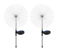 Deskium 2 luces solares para césped, cadena de luces de alambre de cobre de diente de león para decoración al aire libre, luz solar impermeable con poste de acero inoxidable, dos modos, 150 LED, 4