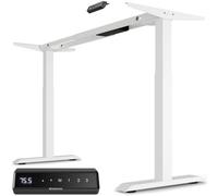 Desktronic Escritorio Ajustable en Altura, Escritorio de pie, Estructura de Mesa, Escritorio eléctrico Regulable en Altura con Pantalla táctil y Puertos de Carga, Blanco