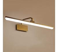 DESLP Lampara de Espejo Baño Vintage, Aplique Espejo Bronce LED con Cabeza de Lámpara 180° Giratoria, Lámpara Armario Apliques de Pared Interior Metal para Dormitorio,41 cm 8w