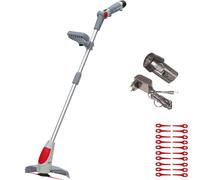 Desmalezador eléctrico IKRA IART 1224 | 12V | Ancho de corte de 24 cm | Sistema de cuchillas de nylon | Incluye 20 cuchillas de repuesto | Incluye batería y cargador
