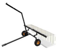 Desmalezador para remolque VEVOR, desmalezador para remolque de 152 cm con 24 púas de acero, rastrillo desmalezador para césped para ATV o cortacésped, rastrillo para césped con mango elevador para ho