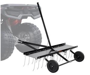 Desmalezador para remolque VEVOR, desmalezador para remolque de 152 cm con 24 púas de acero, rastrillo desmalezador para césped para ATV o cortacésped, rastrillo para césped con mango elevador para ho