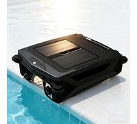 Desnatador solar robótico para piscina, limpieza continua 24/7, carga dual, motores gemelos tolerante a la sal y al cloro, seguro para agua poco profunda