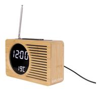 Despertador de bambú Karlsson Retro Radio 16x10x4,7 cm