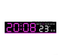 Despertador Digital LED con Temperatura y Calendario, Función Snooze, para puerto USB, Temporizador, Ajustable, ABS, 22x3x5cm para Dormitorio(Black+Pink)