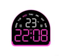 Despertador LED con luz ambiental, reloj digital, indicador de temperatura | Pantalla doble, hora y temperatura, visualización del día de la semana, fácil de leer, diseño moderno
