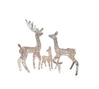 vidaXL Familia de renos de Navidad acrílico 300 LEDs blanco cálido