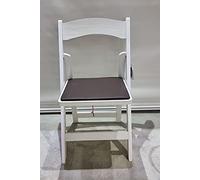 Destello S.L. Silla Madera Plegable Blanca tapizado Chocolate 77 x 44 x 43 cm