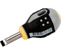 Destornillador Bahco ERGO para tornillos de ranura, de punta recta, con mango de goma corto, 0,8 mm x 4 mm x 25 mm