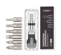 Destornillador con carraca - Portátil con múltiples puntas ajustable a 180 grados | Juego de destornilladores de trinquete portátil - para reparación de bricolaje de casa, muebles, coche, bicicleta