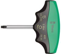 Destornillador de par con punta Torx, modelo 400 TX, tamaño Torx 25, con par de apriete fijo de 5 Nm. Marca: WERA