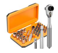 Destornillador de trinquete 42 en 1, Kit de herramientas manuales portátiles con mango pequeño magnético inalámbrico de precisión para reparación del hogar 42 in 1 Ratchet Set