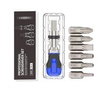 Destornillador de trinquete magnético, portátil, multi bit, 180 grados | Juego de destornilladores conmutables magnéticos para coche, hogar, reparación de relojes, gafas de ojos