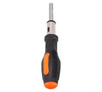 Destornillador de trinquete recto con mango de alto par - Extensión de llave de vaso de agarre de goma texturizada para mecánicos - Hexagonal de 1/4 pulgadas