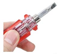 Destornillador, doble cabeza plana y para Phillips CR-V de acero con mango aislado transparente para trabajos eléctricos, agarre ergonómico antideslizante, rojo, paquete de 2