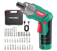 Destornillador eléctrico, 6 Nm Torque HYCHIKA Destornillador inalámbrico 2000mAh 3.6V con 35 accesorios, luz LED y linterna trasera, cable USB y caja de almacenamiento