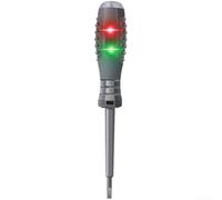 Destornillador Eléctrico con Detector de Voltaje LED para Identificar Fase y Neutro - Buscador de Roturas en Cables, Punta Magnética, Aleación Gris 16cm(A)
