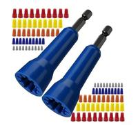 Destornillador giratorio de 3.3 pulgadas con mango hexagonal | Incluye 100 cables, 2 herramientas de torsión, cuerpo de plástico azul, ideal para proyectos eléctricos a granel
