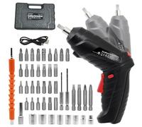 Destornillador inalámbrico 47 en 1, MQFORU Taladros inalámbricos portátiles, kit de destornillador eléctrico recargable de 3.6 V, mango de doble posición con cable USB, luz LED para herramientas de
